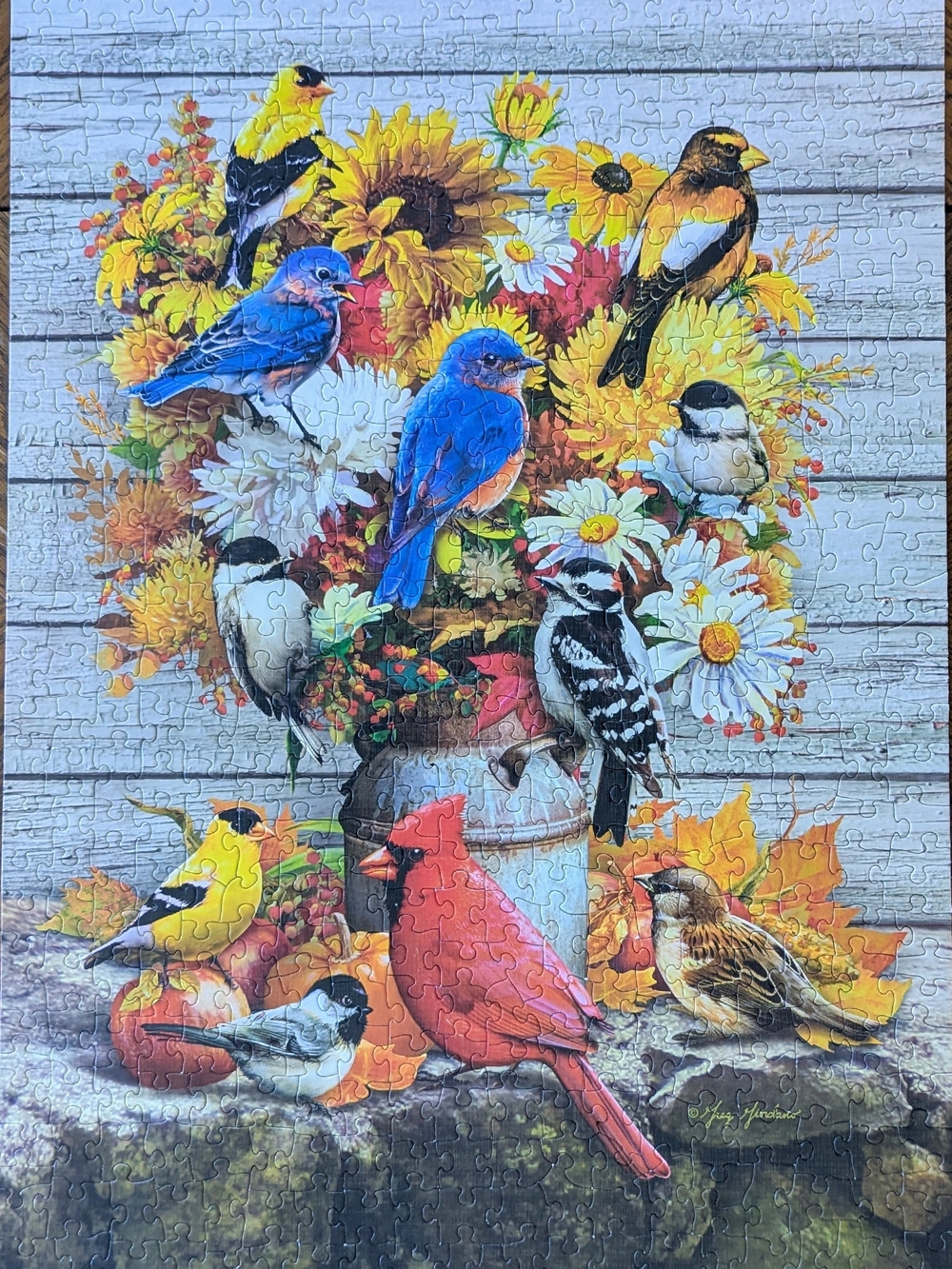 Cobble Hill Autumn Songbirds 500-Piece Puzzle - - Picture 2 of 7